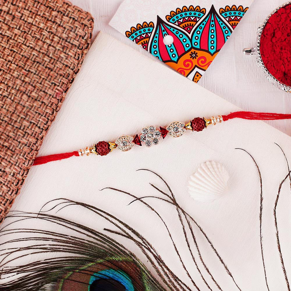  Rudraksha with Beads Rakhi