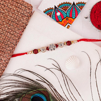 Rudraksha with Beads Rakhi